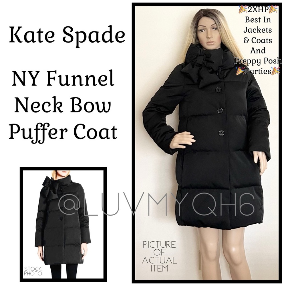 Kate Spade NY Neck Bow Puffer Coat🎉2XHP🎉